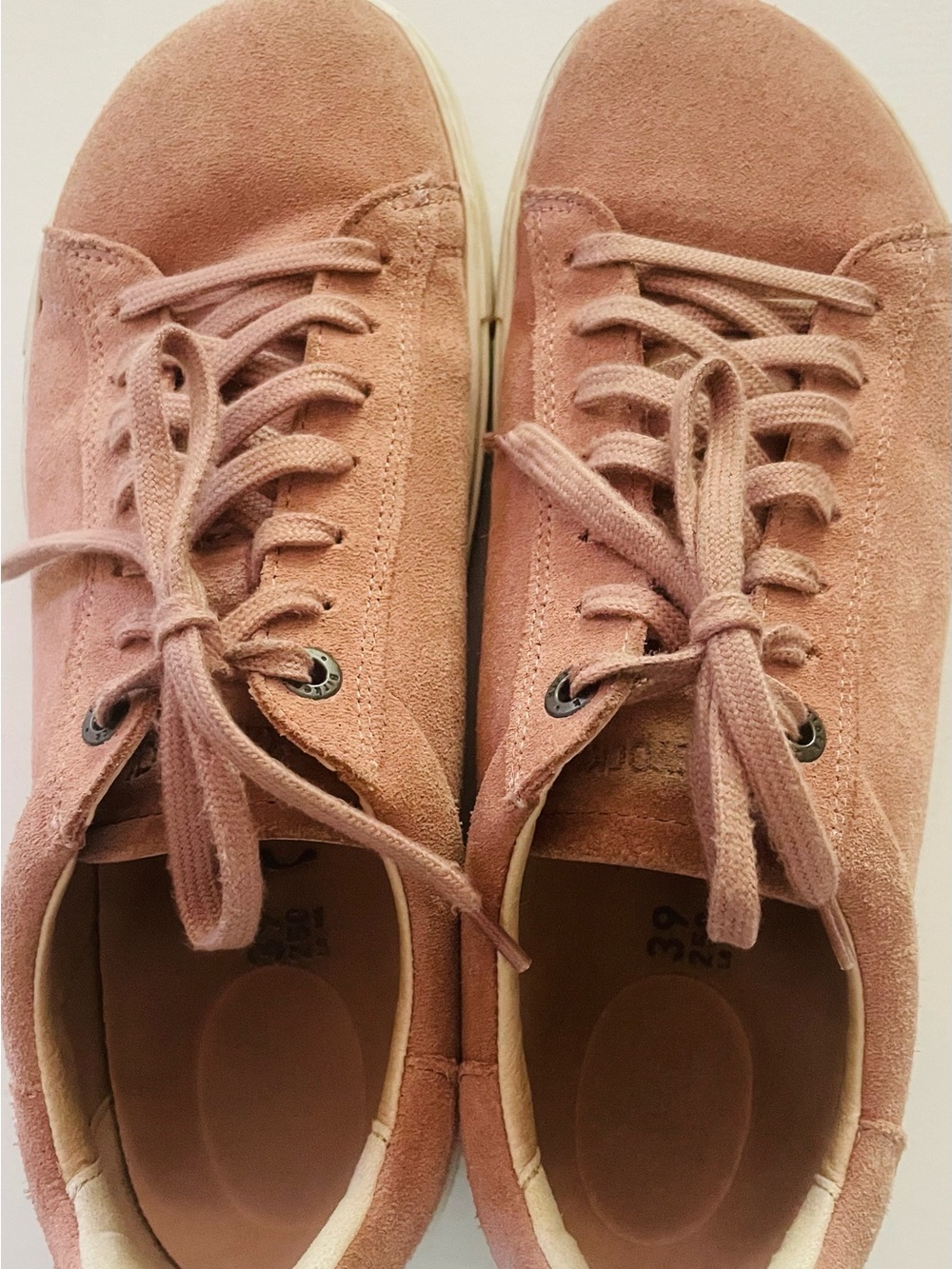 Birkenstock Women's Suede Lace-Up Sneakers in Blush Pink